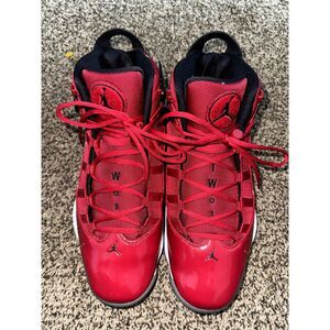 Nike Air Jordan 6 Rings RED Patent Black 323419-601 Basketball Shoes Size 14